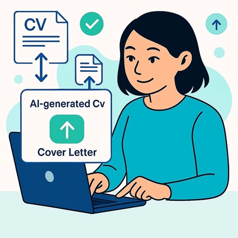 A job seeker downloading their CV & Cover Letter.